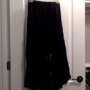 Lacy black high low skirt